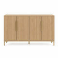 Sideboard Eiche Massivholz Natur 4-Türer Goldgriff