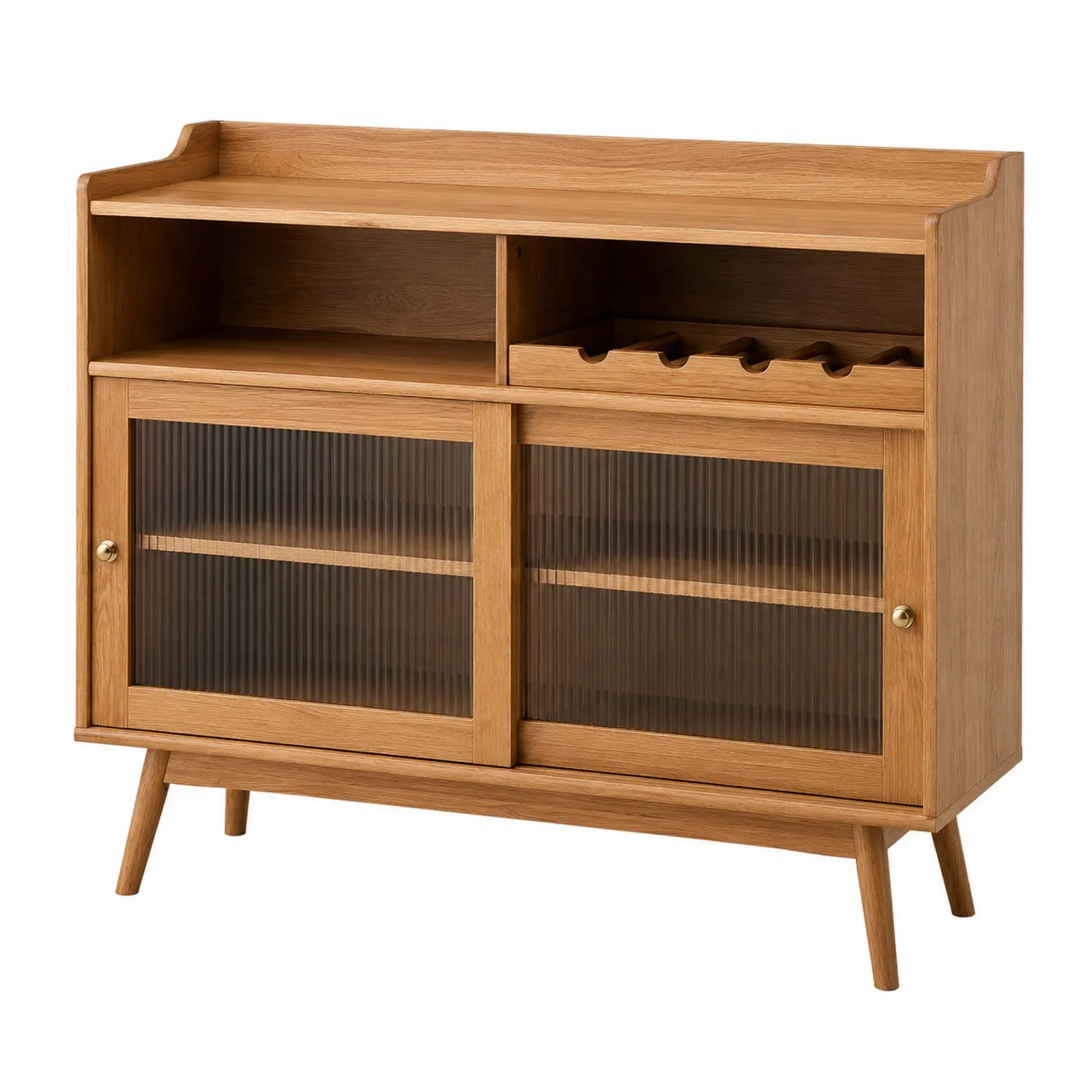 Sideboard aus Eichenholz mit geriffeltem Glas 100x40x80cm