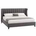 Polsterbett Samt Stoff Grau 180x200 cm