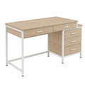 MDF Schreibtisch mit Metallrahmen und 4 Schubladen