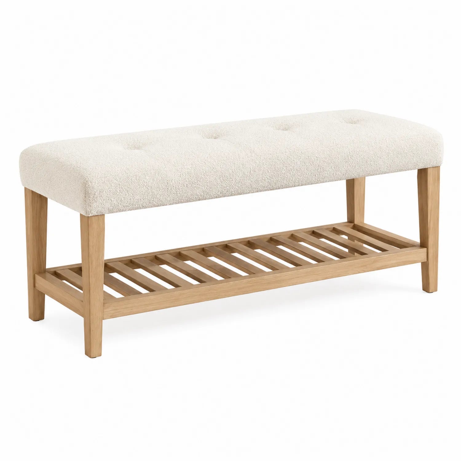 Polsterbank aus Eiche mit Polyesterebezug 120cm