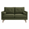 2-Sitzer Sofa Leinen Olivgrün rechteckig 150x85x75 cm