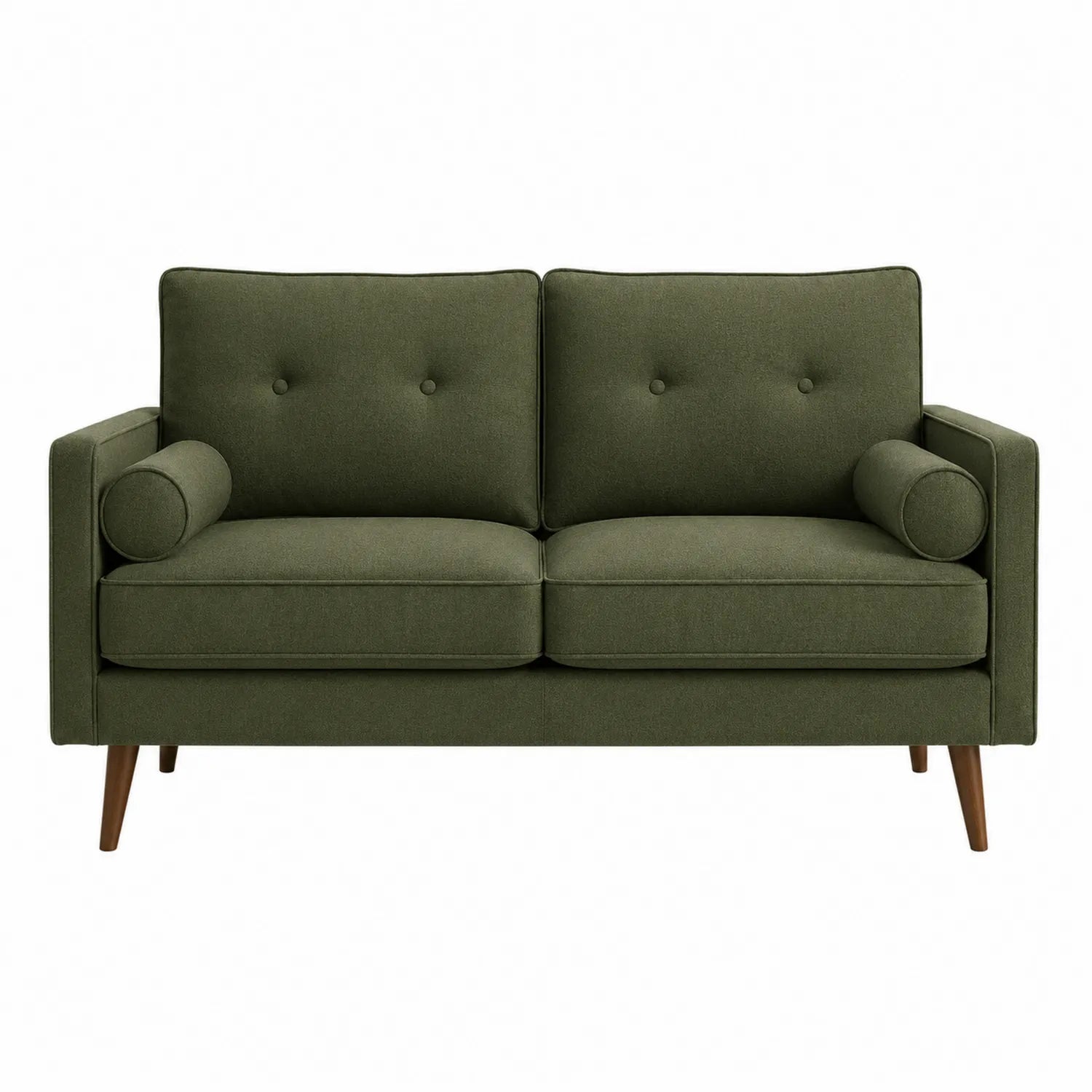 2-Sitzer Sofa Leinen Olivgrün rechteckig 150x85x75 cm