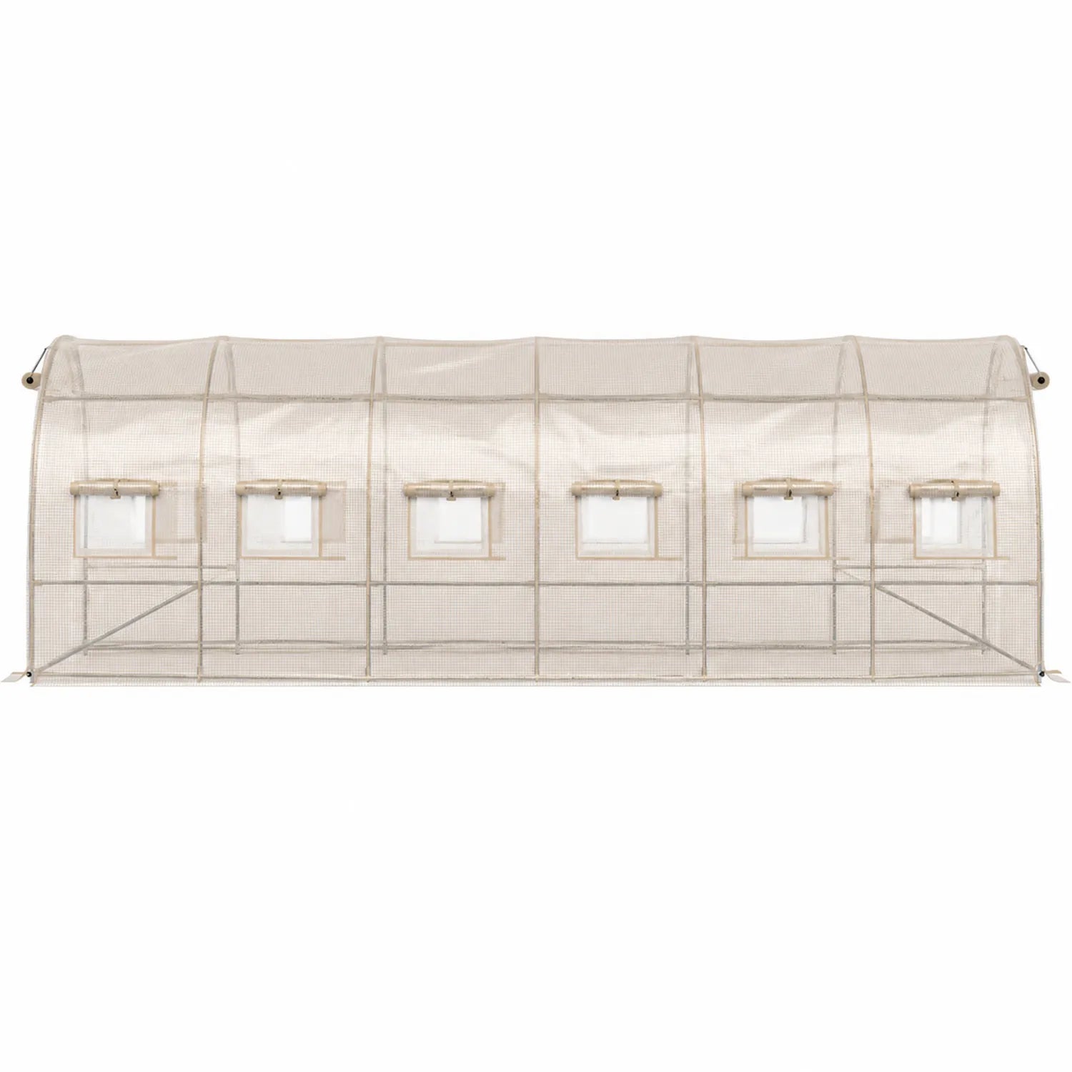Gewächshaus Tunnelset Stahlrahmen 600x300x200 cm PVC Beige