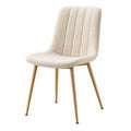 Esszimmerstuhl aus Bouclé-Stoff Beige mit Metallbeinen