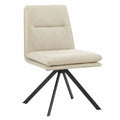 Drehstuhl Beige Stoff Metallbasis