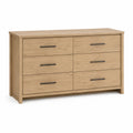 Kommode aus MDF mit Eichenfurnier und 6 Schubladen, 120 cm Breit
