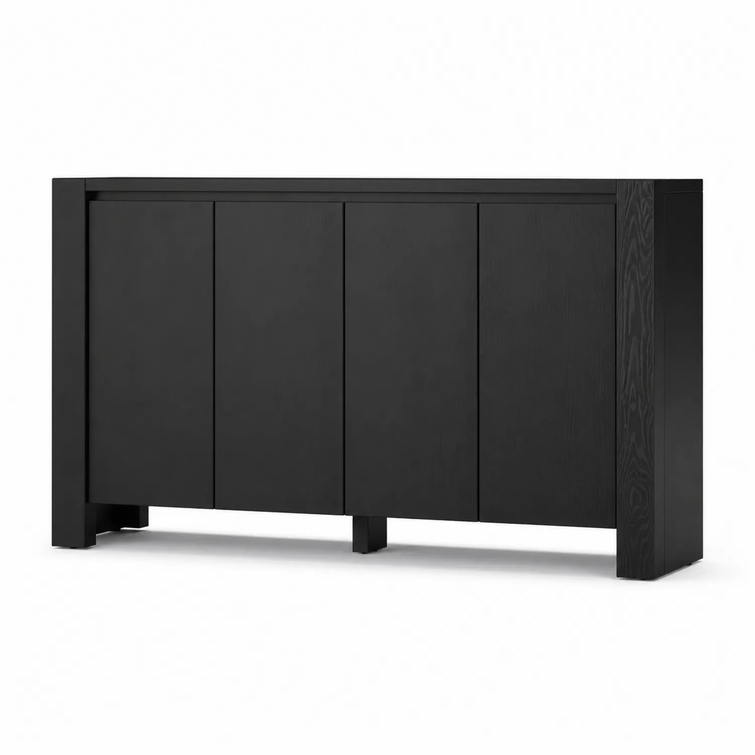 Sideboard aus Massivholz Schwarz 160x45x85cm