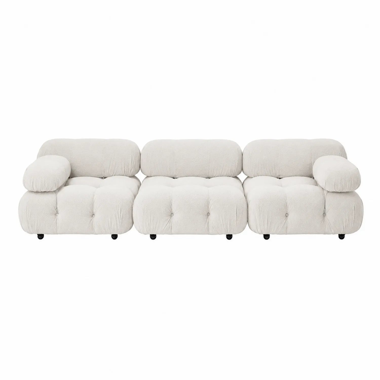 3-Sitzer Sofa Set Bouclé Creme
