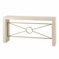Stein-Konsolentisch mit Metallakzenten in Beige und Gold