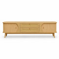 TV-Schrank aus Eichenholz und Rattan 180x40x50 cm