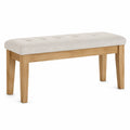 Holzbank mit gepolsterter Sitzfläche Eiche Beige 100cm