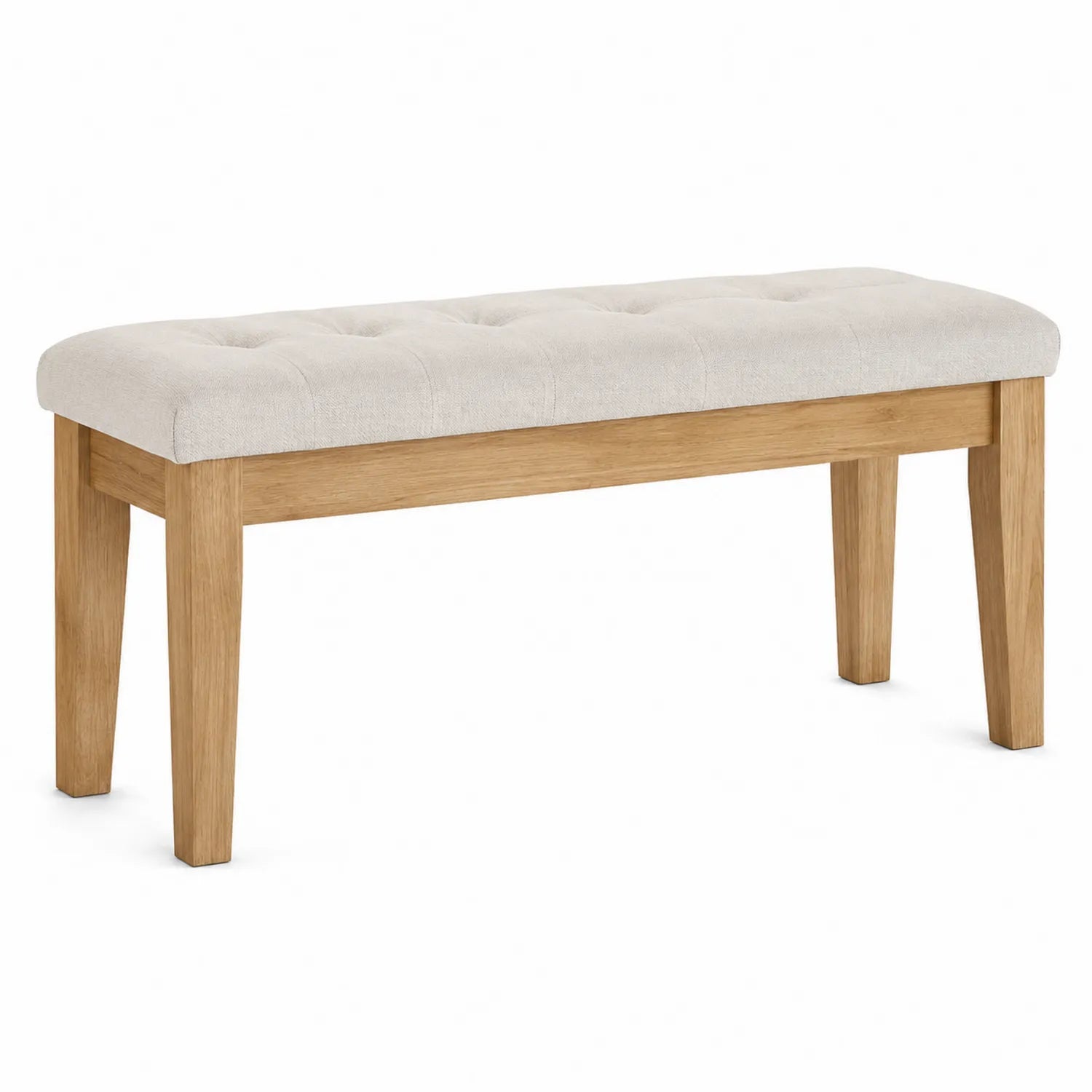 Holzbank mit gepolsterter Sitzfläche Eiche Beige 100cm