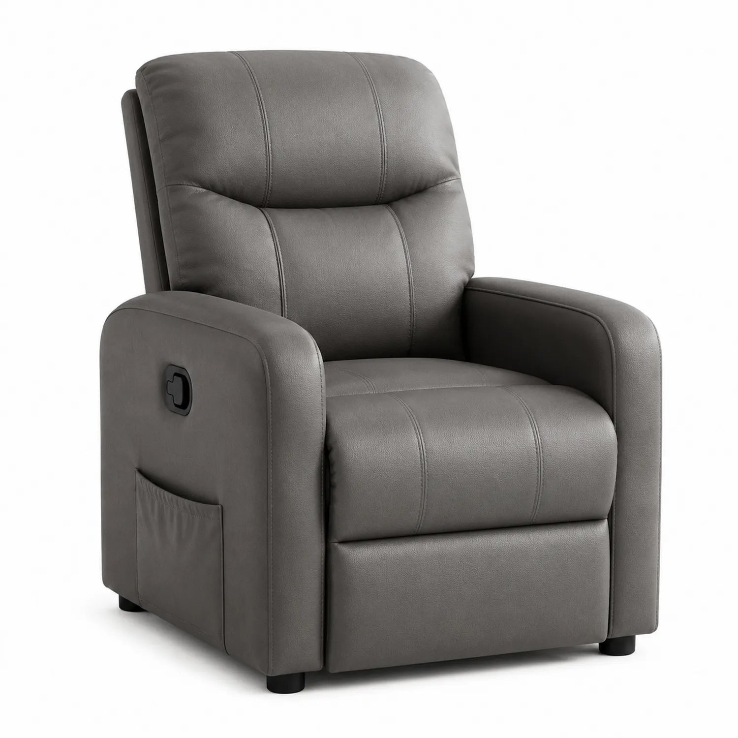 Verstellbarer Relaxsessel mit PU-Leder in Grau