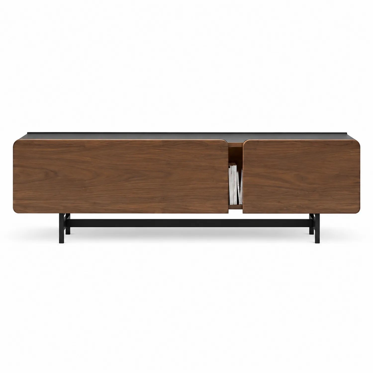TV-Schrank aus Walnussholz und Metall 200cm