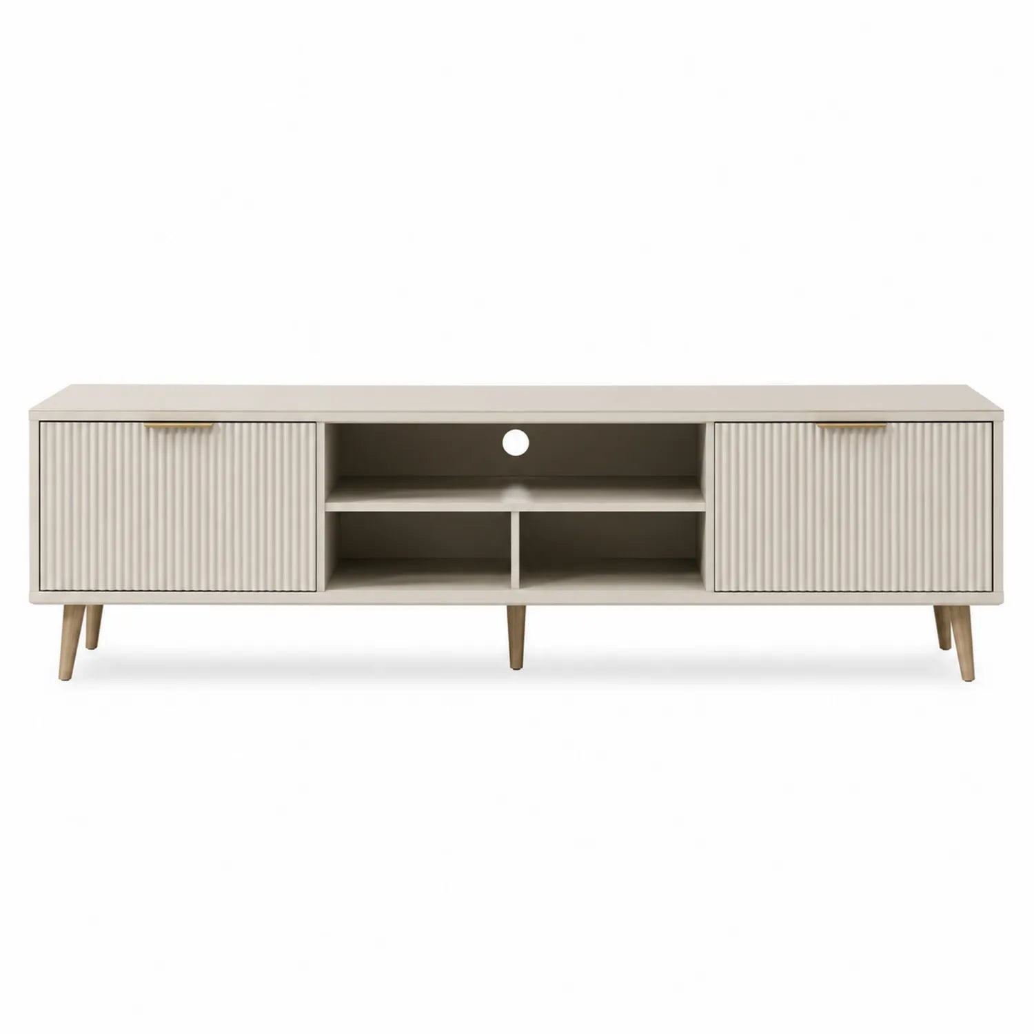 TV-Schrank MDF und Eichenholz Weiß 180x40x50cm